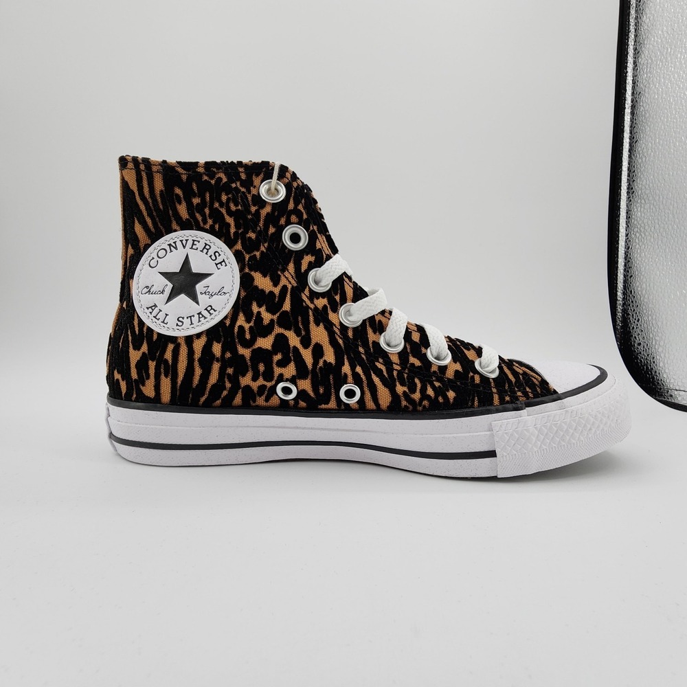 Converse Chuck Taylor All Star Sneaker Women 6.5 Animal Print Velvet Burnout NEW - Picture 2 of 10